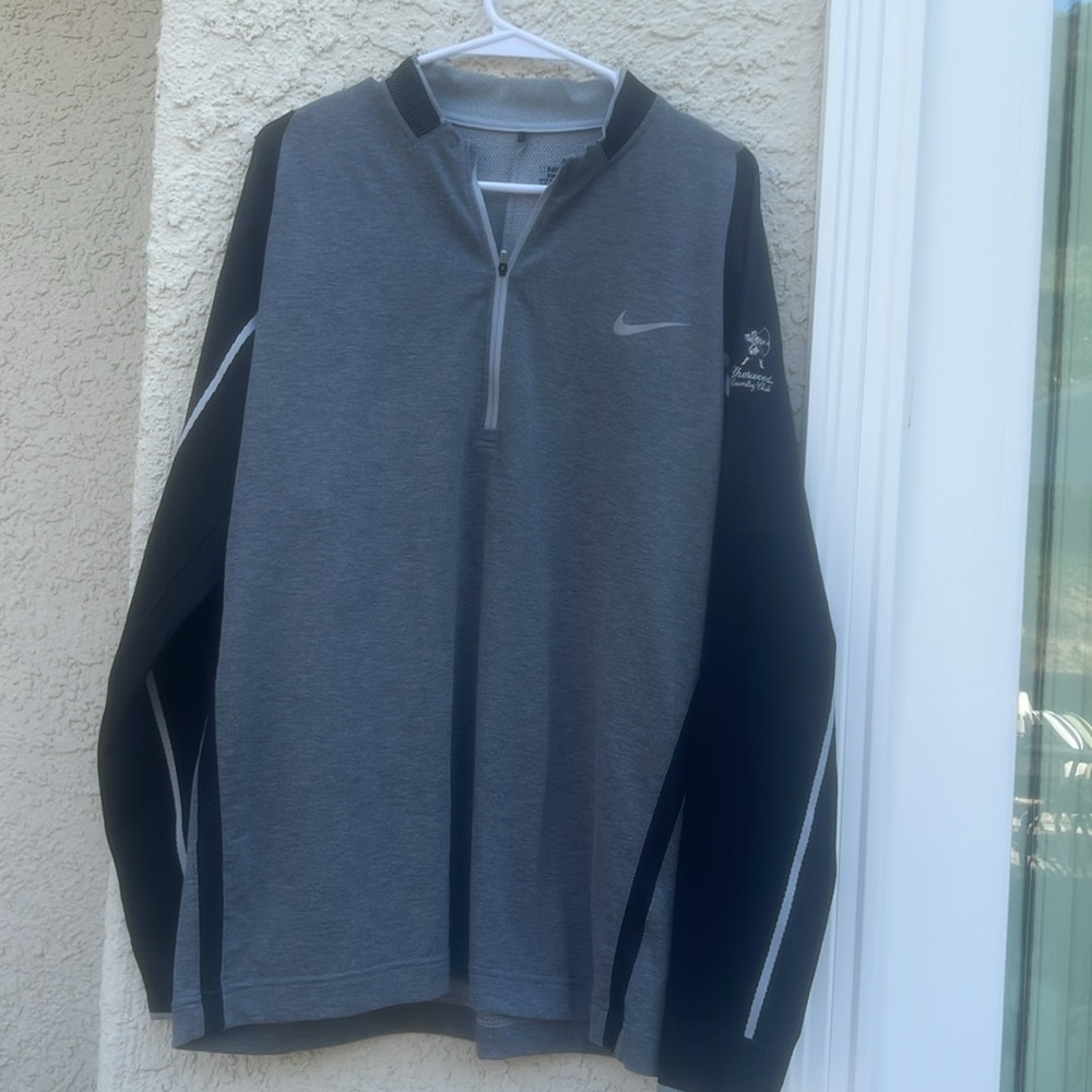 NikeGolf Dri Fit Standard Fit 1/4 Zip Long Sleeve Pullover Top Mens Size L